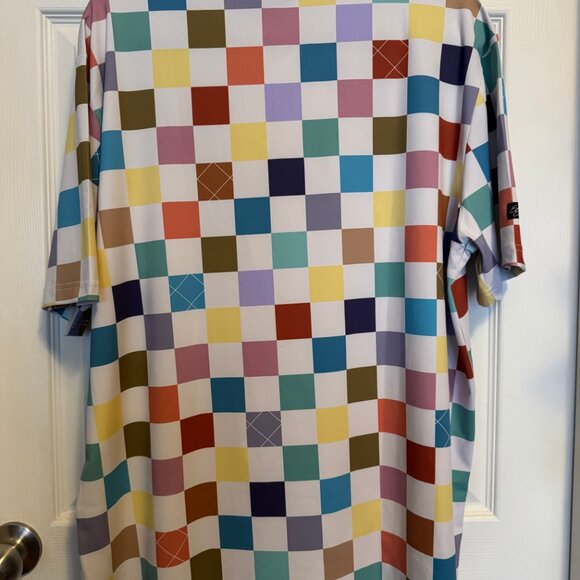 NWT Sunday Swagger Men's multicolored "Checked out" golf polo - Picture 4 of 5